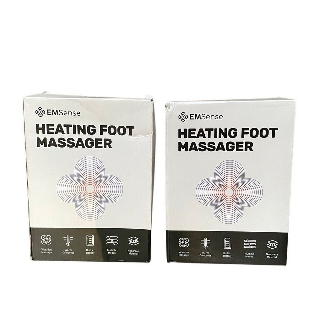 Two New EMSense Triple Therapy Heated Vibration Foot Massager‎ XBL-8688B Gray